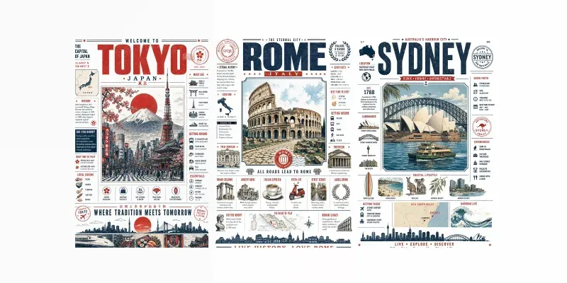 Vintage World Travel Posters generated by undefined
