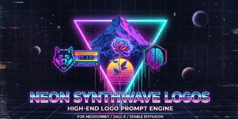 Neon Synthwave Cyberpunk Logos generated by undefined