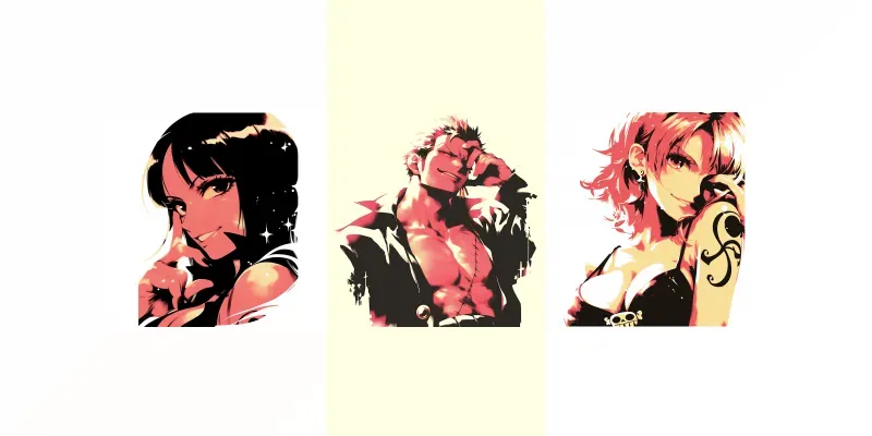 One Piece Charming Stylized Art Prints generated by undefined