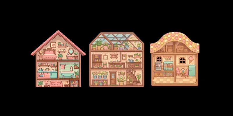 Pixel Art Building Sections generated by undefined