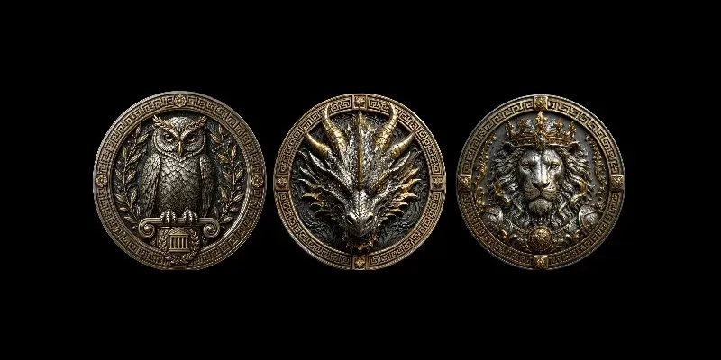 Luxury Mythic Metal Medallions generated by undefined