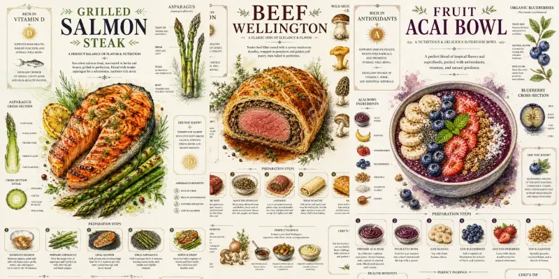 Recipe Book Page Food Infographic Art generated by undefined