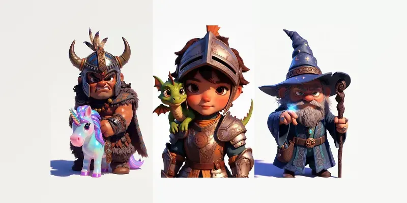 Vibrant Animated Toy Protagonists generated by undefined