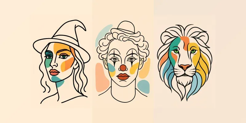 Stylish Line Art Portraits generated by undefined