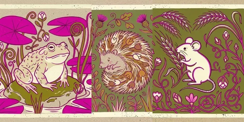 Naive Folk Garden Animal Illustrations generated by undefined