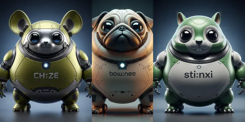 Cute Robotic Animal Characters generated by undefined