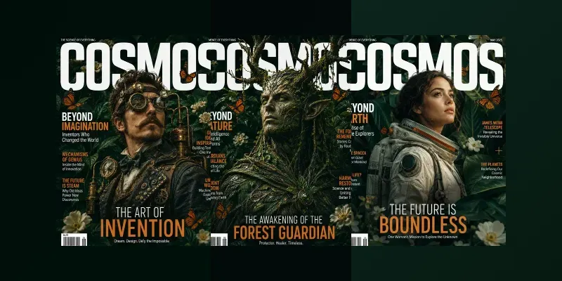 Futuristic Editorial Cover Creators generated by undefined