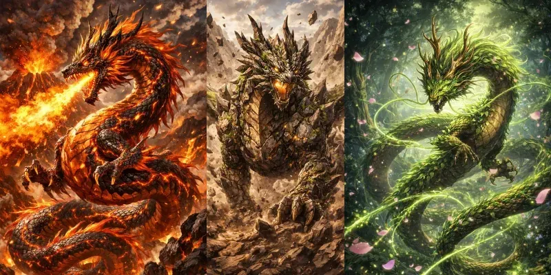 Elemental Anime Dragon Manifestations generated by undefined