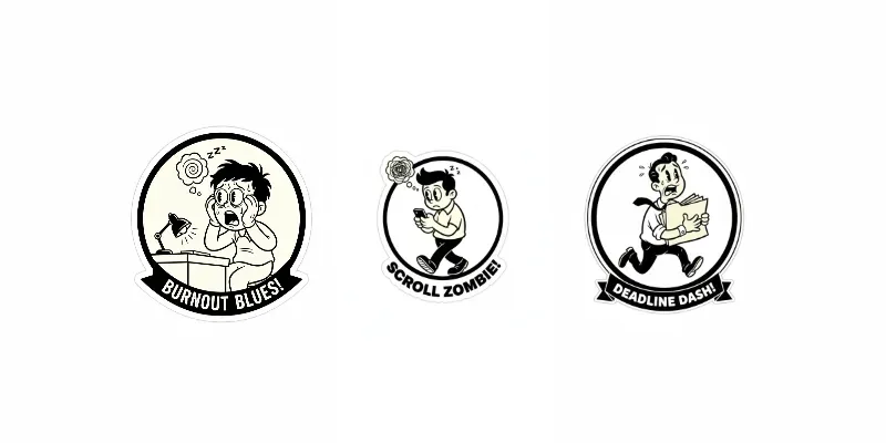 Disney Inspired Rubber Hose Stickers generated by undefined