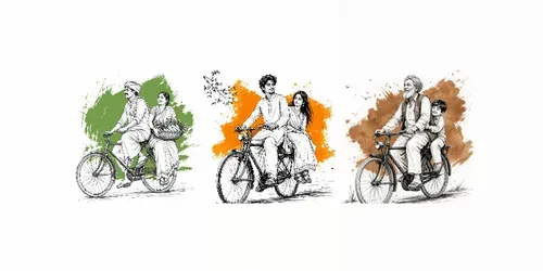 Minimal Storytelling Bicycle Sketches generated by chatgpt-image