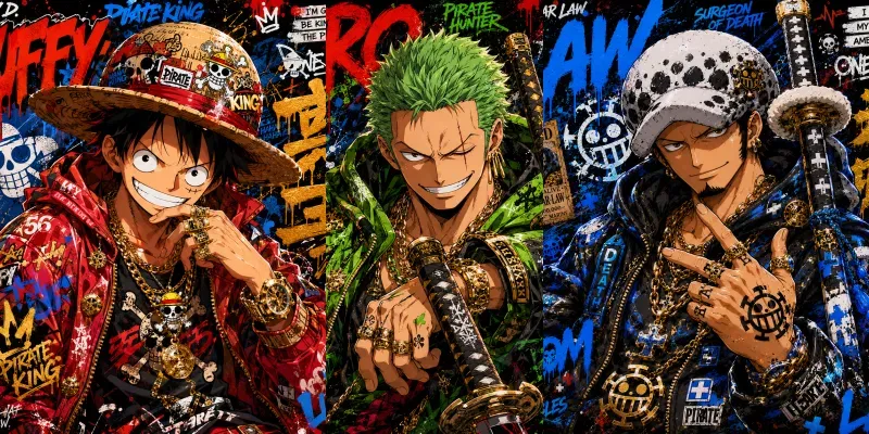 Graffiti Anime Character Posters generated by undefined