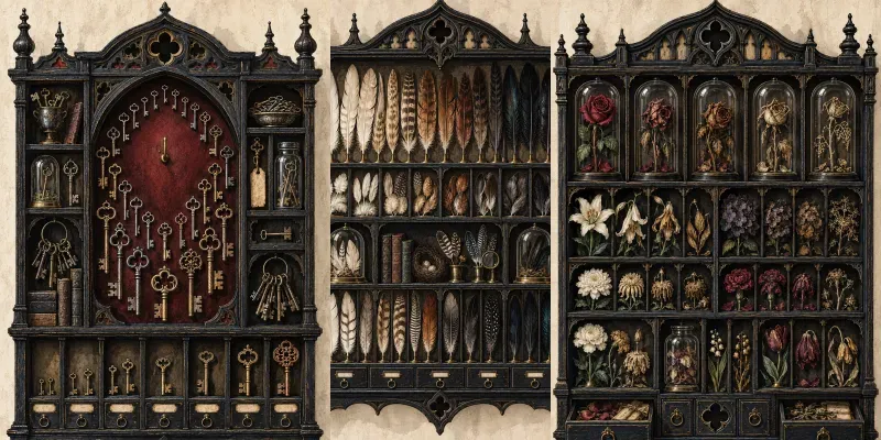 Halloween Cabinet Portrait Art Prints generated by undefined
