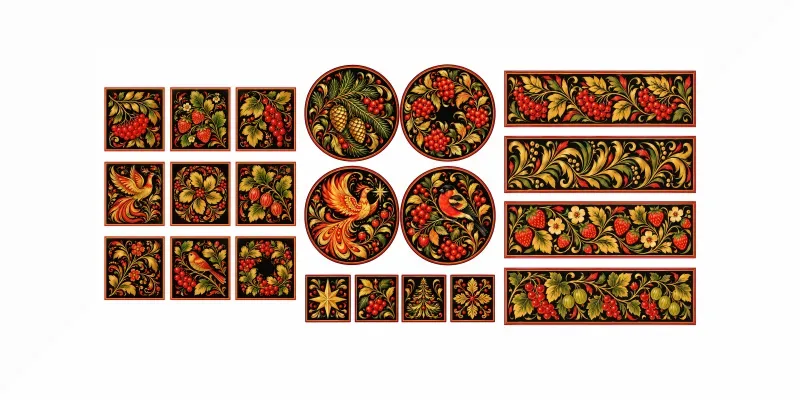 Russian Khokhloma Panel Sheets