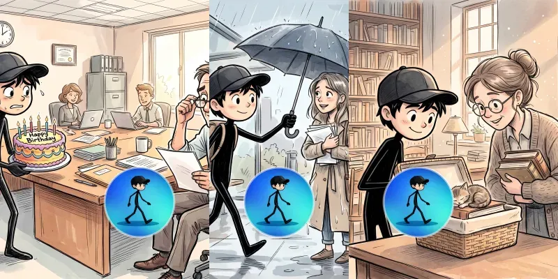 Handdrawn Stick Figure Comic Generator