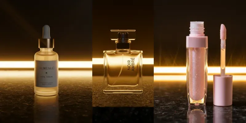 Warm Golden Studio Lighting Photography generated by undefined
