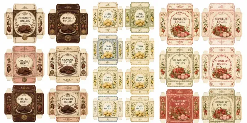 Vintage Biscuit Wrapper Cutouts Sheets generated by undefined