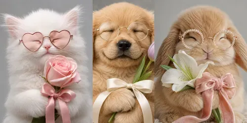 Cute Floral Animal Portrait Collections generated by chatgpt-image
