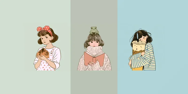 Quirky Pastel Indie Line Art generated by undefined