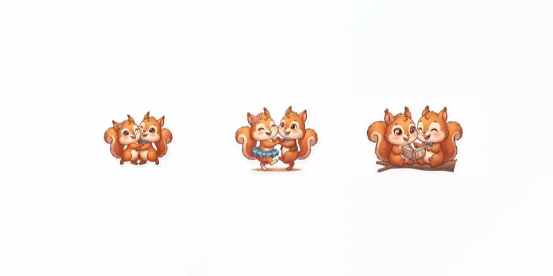 Cute Squirrel Couple Sticker Generator generated by undefined
