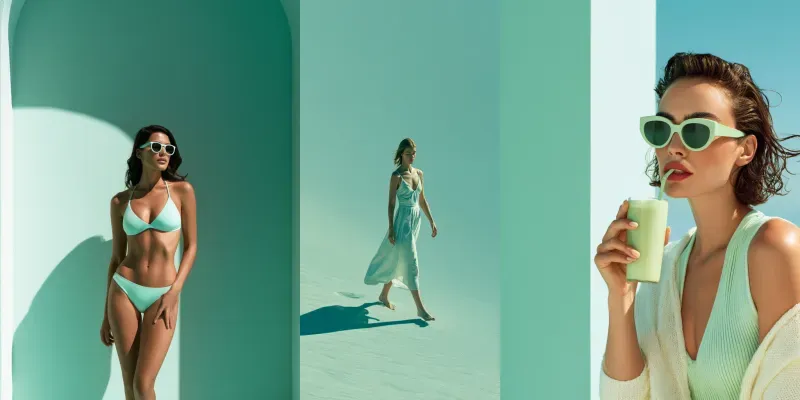 Mint Green Summer Cinematic Lifestyles generated by undefined
