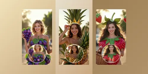 Fantasy Fruit Nature Costume Videos generated by grok-video