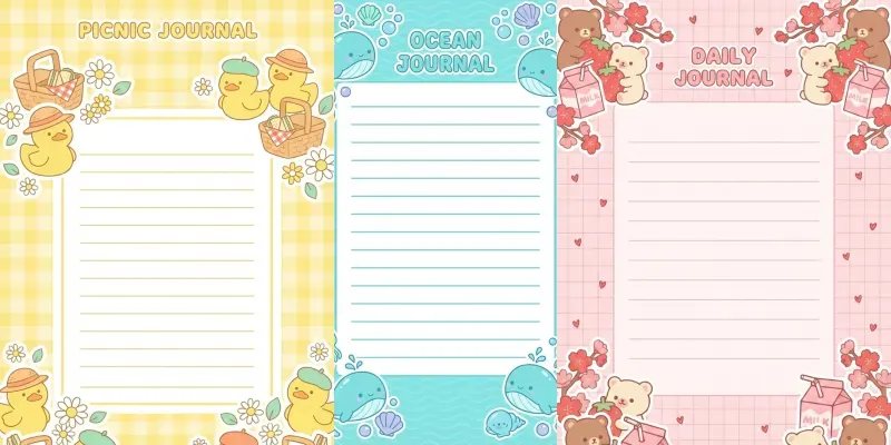 Printable Cute Korean Note Book Pages generated by undefined