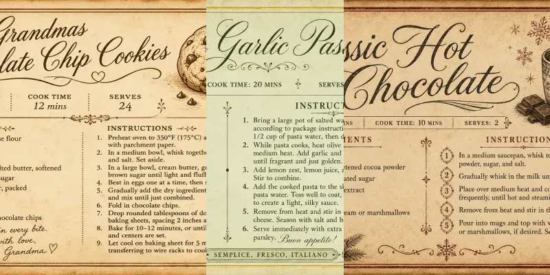 Vintage Recipe Card Generator generated by undefined