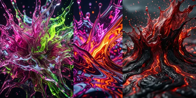 Majestic Neon Fluid Abstract Art generated by undefined