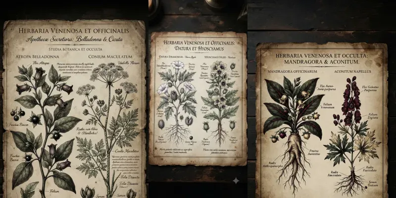Dark Vintage Botanical Art generated by undefined