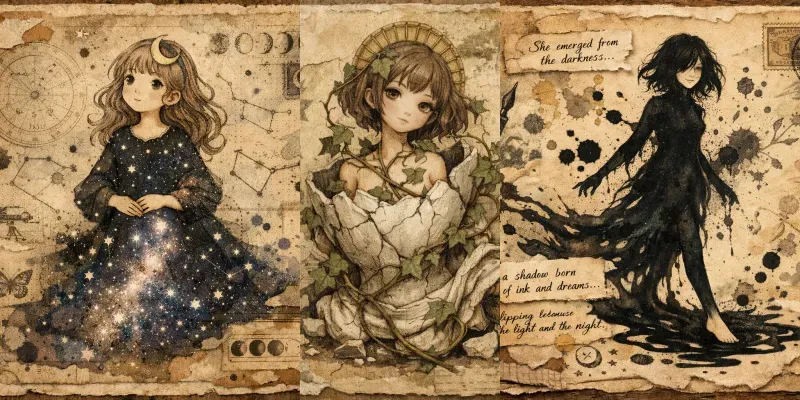 Unique Vintage Junk Journal Characters generated by undefined