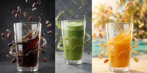 Beverage Marketing Poster Design Assets generated by gemini-image