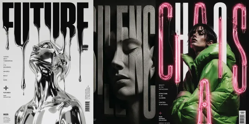 Brutalist Typography Fashion Posters generated by undefined