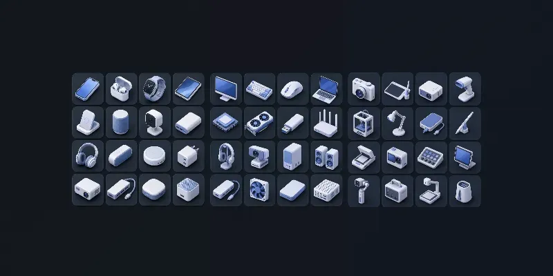 Futuristic Isometric Tech Icon Sets generated by undefined