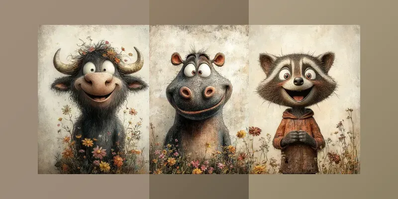 Whimsical Animals In Flower Gardens generated by undefined