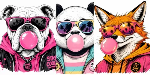 Pop Art Cool Animals generated by chatgpt-image