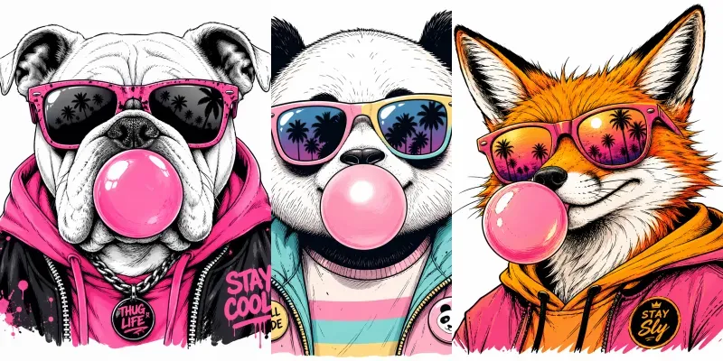 Pop Art Cool Animals generated by undefined