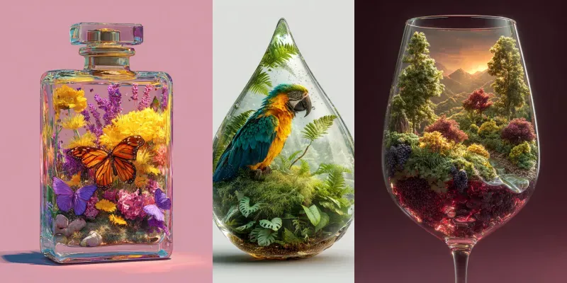 Surreal Glass Ecosystem Miniatures generated by undefined