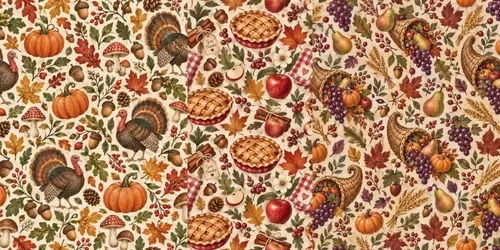 Cozy Thanksgiving Seamless Patterns generated by chatgpt-image