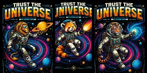 Trust The Universe Cosmic Tees generated by chatgpt-image