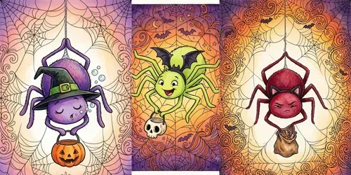 Cute Halloween Spider Watercolors generated by gemini-image