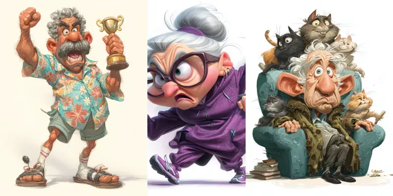 Hilarious Senior Characters Clipart Packs generated by undefined