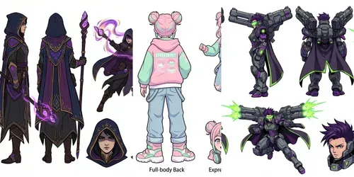 Pro Character Concept Sheets generated by gemini-image