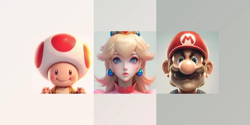 Hyperdetailed 3D Nintendo Portraits generated by undefined