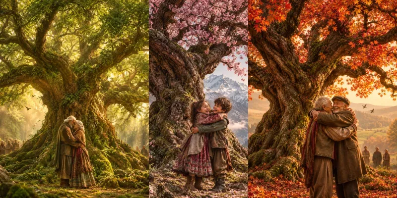 Tree Embrace Portraits generated by undefined