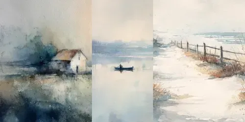 Premium Editorial Watercolor Landscapes generated by midjourney