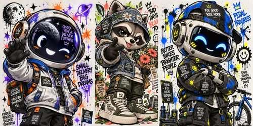 Graffiti Mascots generated by chatgpt-image