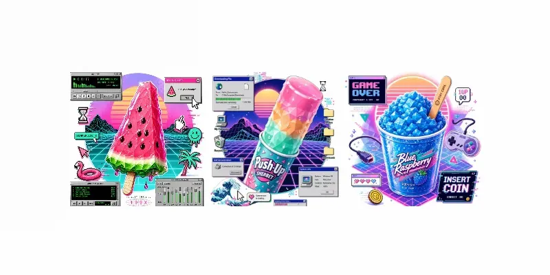 Liquid Vaporwave Summer Tech Food Hybrids generated by undefined