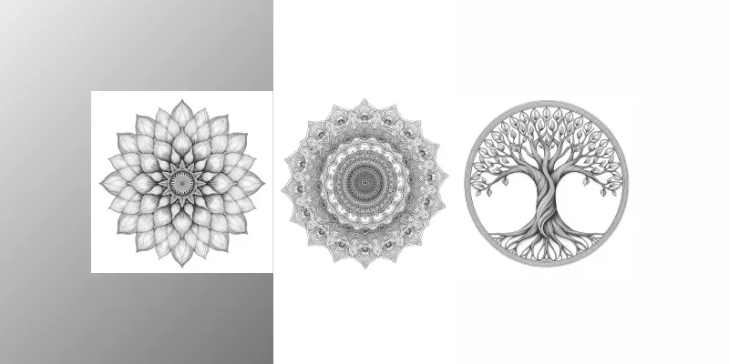 High Detail Mandala Pencil Sketches generated by undefined