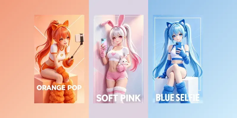 Cute Anime Selfie Girls generated by undefined