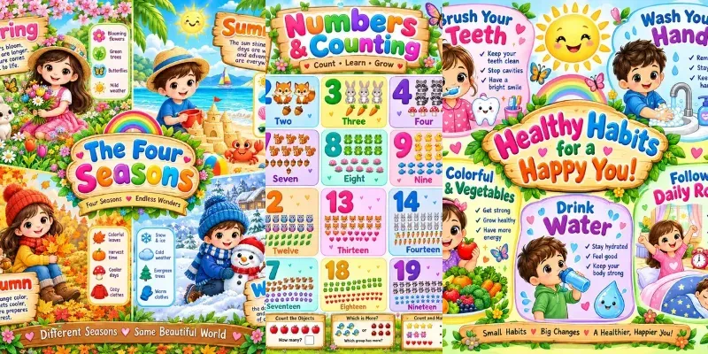Cute Classroom Learning Posters